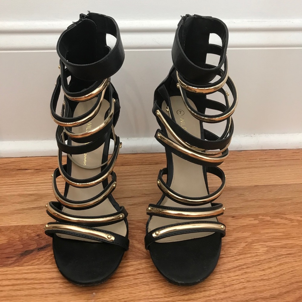 Black & gold heels